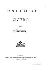 Cover of: Handlexikon zu Cicero by H. Merguet