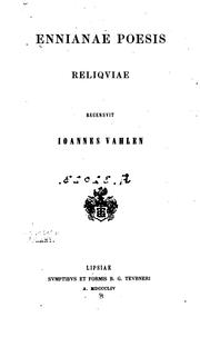 Cover of: Ennianae poesis reliqviae