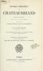 Cover of: Oeuvres complètes. by François-René de Chateaubriand