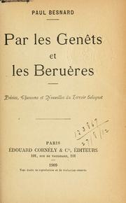 Cover of: Par les genêts et les berùeres: poésies, chansons et nouvelles du Terroir Solognot.