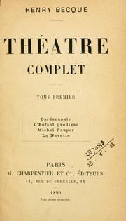 Cover of: Théatre complet. by Henry Becque