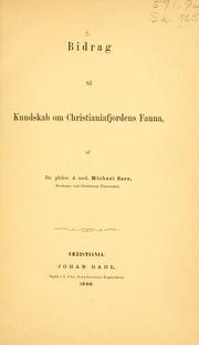 Cover of: Bidrag til kundskab om Christianiafjordens fauna