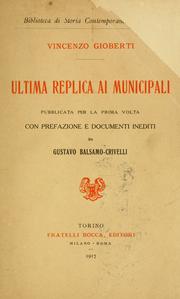 Cover of: Ultima replica ai municipali