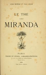 Cover of: Le thé chez Miranda by Jean Moréas