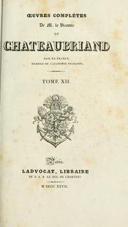 Cover of: OEuvres complètes. by François-René de Chateaubriand