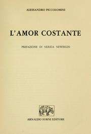 Cover of: L' amor costante by Alessandro Piccolomini