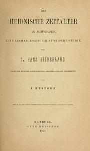 Cover of: Das heidnische Zeitalter in Schweden: eine archaeologisch-historische Studie