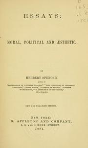 Cover of: Essays | Herbert Spencer
