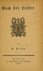 Cover of: Buch der Lieder