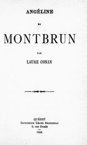 Angéline de Montbrun by Laure Conan