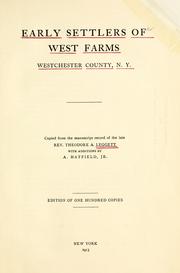 Early settlers of West Farms, Westchester County, N.Y. by Abraham Hatfield