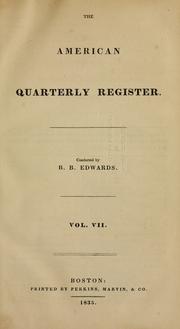 Cover of: American quarterly register.