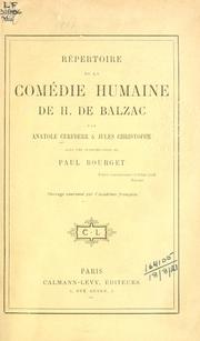 Cover of: Répertoire de la Comédie humaine de H. de Balzac by Anatole Cerfberr