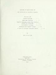 Cover of: Bindings of early books in the University of Illinois Library: included are Oxford bindings, Cambridge bindings, English bindings other than those of Oxford and Cambridge, continental bindings, bindings with owners' stamps, a list of rubbings contained herein
