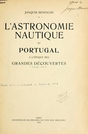 Cover of: astronomie nautique au Portugal a l'époque des grandes découvertes