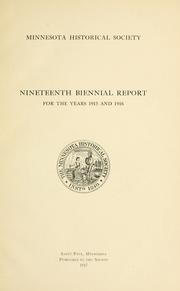 Cover of: Biennial report for the years 