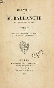 Cover of: Oeuvres. by Pierre Simon Ballanche