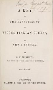 Cover of: A key to the exercises of the second Italian course, on Ahn's system