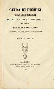Cover of: Guida di Pompei, con appendici sulle sue parti più interessanti by Andrea de Jorio