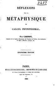 Cover of: Réflexions sur la métaphysique du calcul infinitésimal