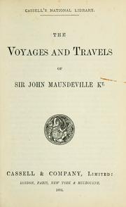 Cover of: Voyages and travels of Sir John Maundeville Kt.
