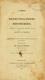 Cover of: A series of extemporaneous discourses by Elias Hicks