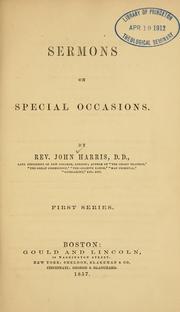 Cover of: Sermons on special occasions: first series