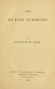 Cover of: The Alton sermons.