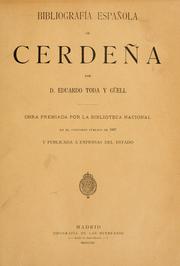 Cover of: Bibliografia española de Cerdena by Eduart Toda y Güell