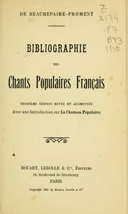 Cover of: Bibliographie des chants populaires français