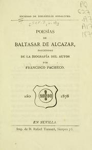 Cover of: Poesías de Baltasar de Alcazar