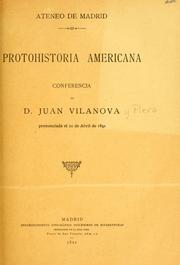 Cover of: Protohistoria Americana by Juan Vilanova y Piera