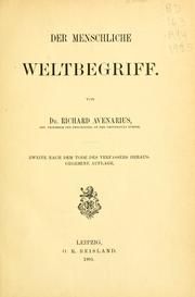Cover of: Der menschliche Weltbegriff by Richard Avenarius