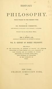 Cover of: A history of philosophy from Thales to the present time by Ueberweg, Friedrich