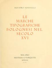 Cover of: marche tipografiche bolognesi nel secolo 16.
