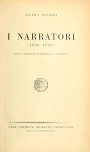 Cover of: I narratori, 1850-1950. by Russo, Luigi