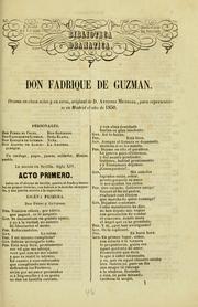 Cover of: Don Fadrique de Guzman: drama en cinco actos y en verso