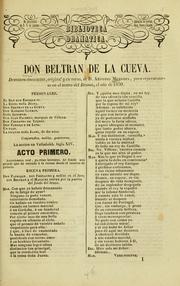Cover of: Don Beltrán de la Cueva: drama en cinco actos, original y en verso