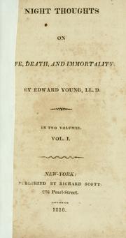Cover of: Night thoughts on life, death, and immortality by Edward Young