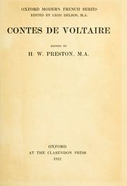 Cover of: Contes.: Edited by H.W. Preston.