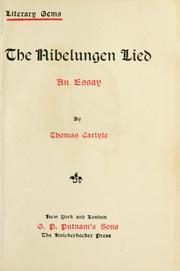 Cover of: The  Nibelungen Lied: an essay