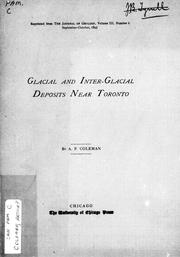 Cover of: Glacial and inter-glacial deposits near Toronto