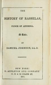 Cover of: The History of Rasselas, prince of Abyssinia by Samuel Johnson