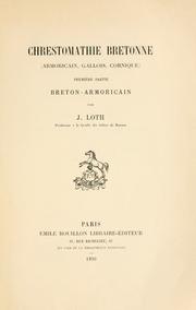 Cover of: Chrestomathie bretonne by Loth, Joseph Marie