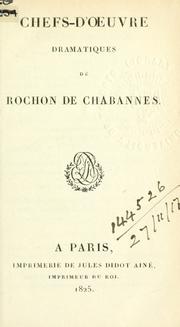 Chefs-d'oeuvre dramatiques by Rochon de Chabannes M.