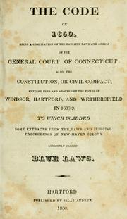 Cover of: The Code of 1650 by Connecticut.