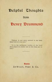 Cover of: Helpful thoughts from Henry Drummond. by Henry Drummond