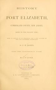Cover of: History of Port Elizabeth, Cumberland County, New Jersey by F. W. Bowen