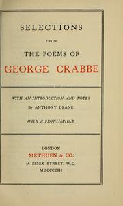 Cover of: Selections from the poems of George Crabbe