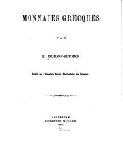 Cover of: Monnaies grecques by Friedrich Imhoof-Blumer